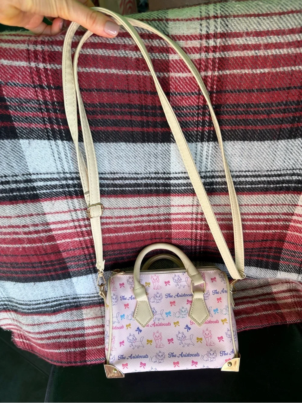 Pink gold Disney Classics Aristocats Crossbody mini bag kids purse allover Cats